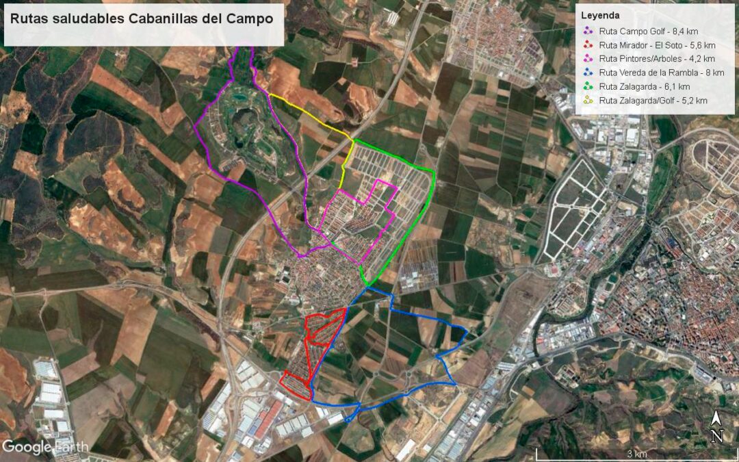 Plan de rutas saludables para Cabanillas del Campo